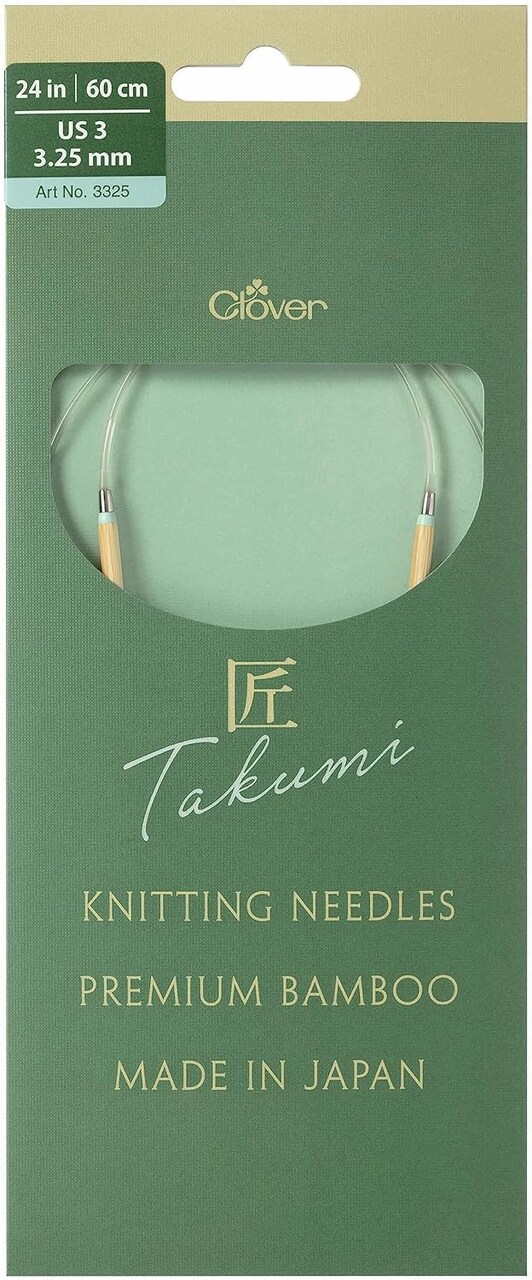Clover Takumi Pro Bamboo Circular Knitting Needles 24"- US 0-15